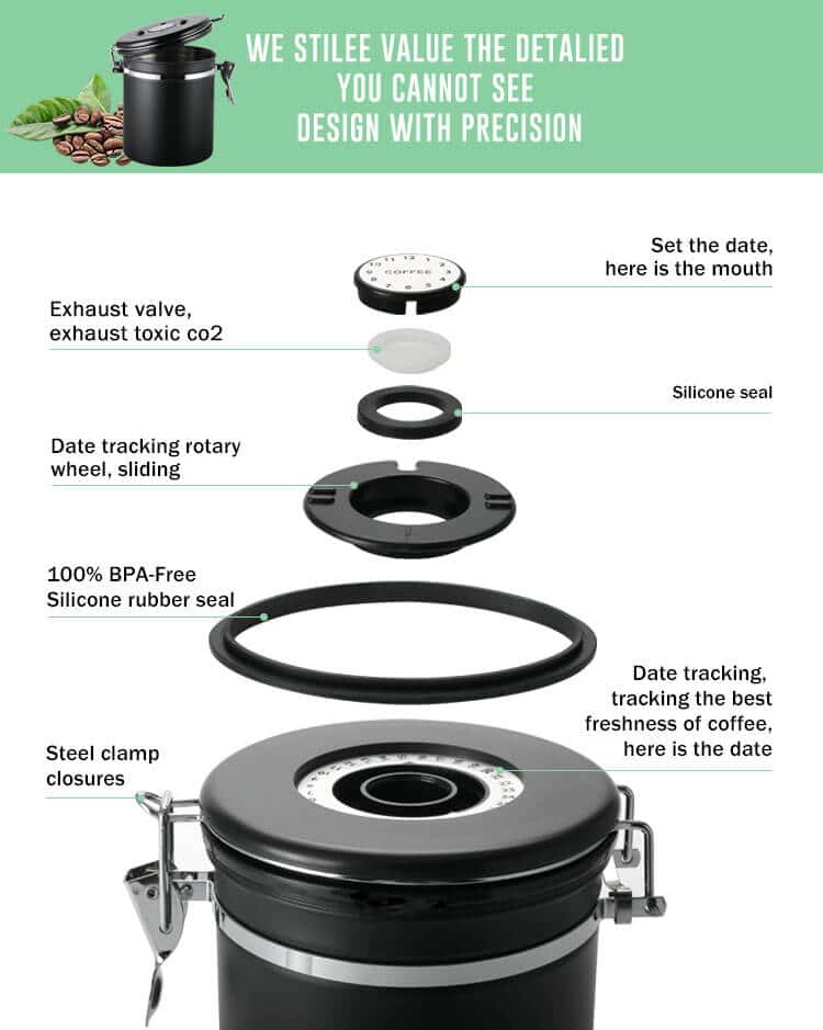 EXRIMA Precision Bean Vault — multi-function lid detail