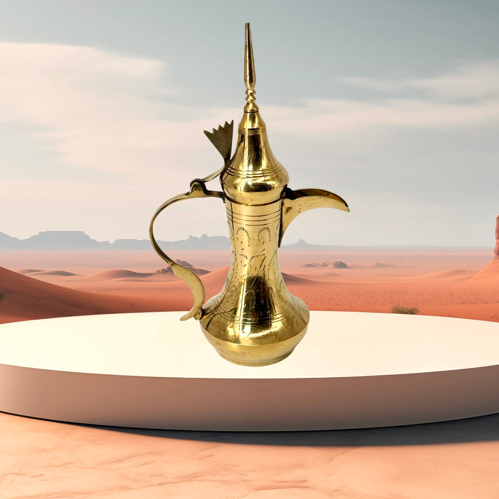 EXRIMA Premium Arabic Dallah Coffee Pot — gold finish detail