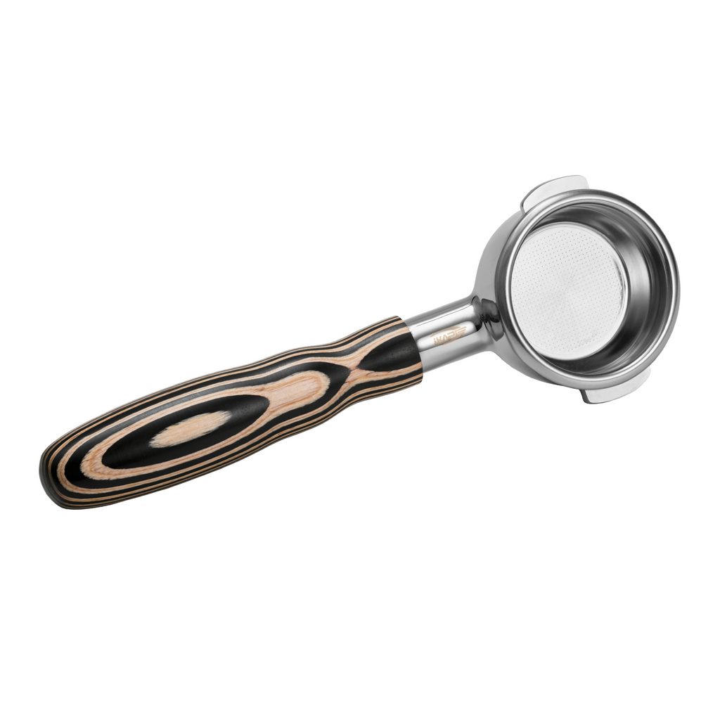 IKAPE bottomless portafilter — E61 group head fit detail, EXRIMA Premium Bottomless Portafilter