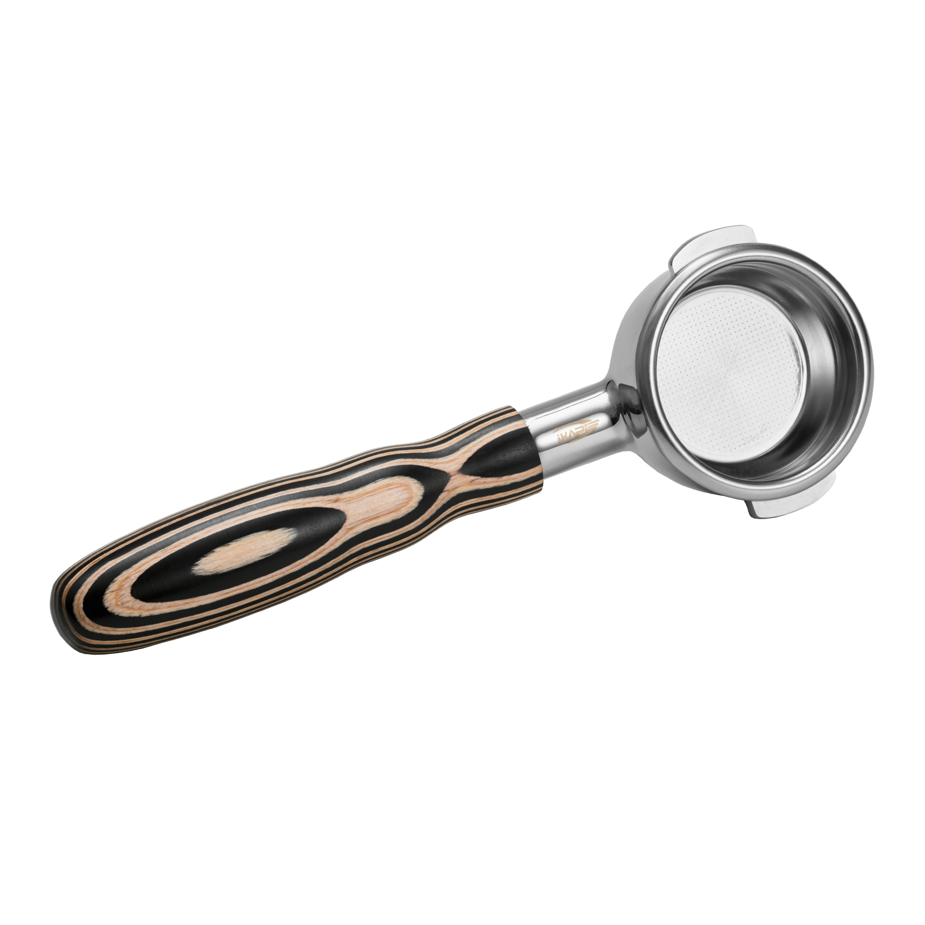 IKAPE bottomless portafilter — E61 group head fit detail, EXRIMA Premium Bottomless Portafilter