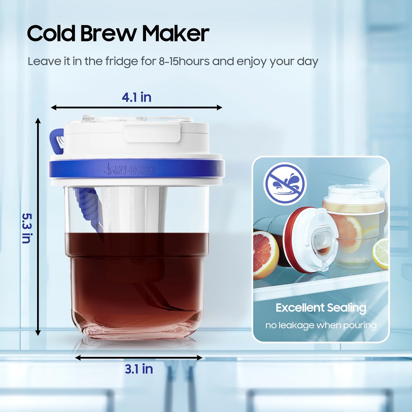 MHW-3BOMBER 530 ml Cold Brew Cup, portable