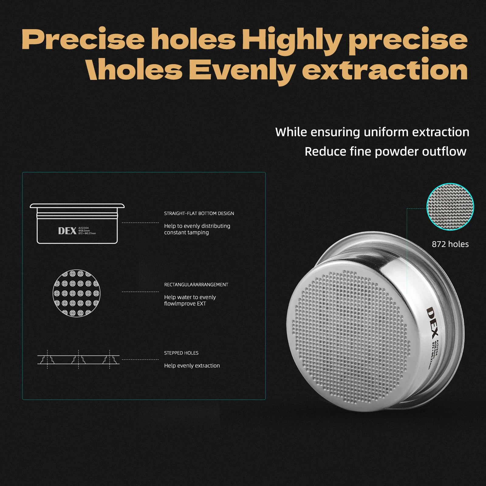 MHW-3BOMBER DEX Precision Basket 58.5 mm + Puck Screen