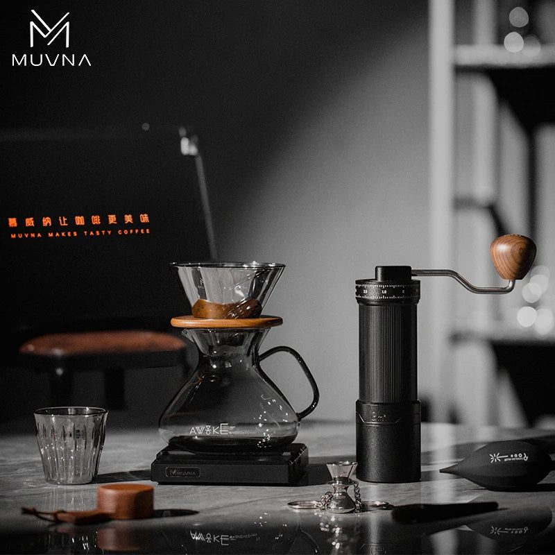 MUVNA 13-Piece Portable Coffee Set, metal case
