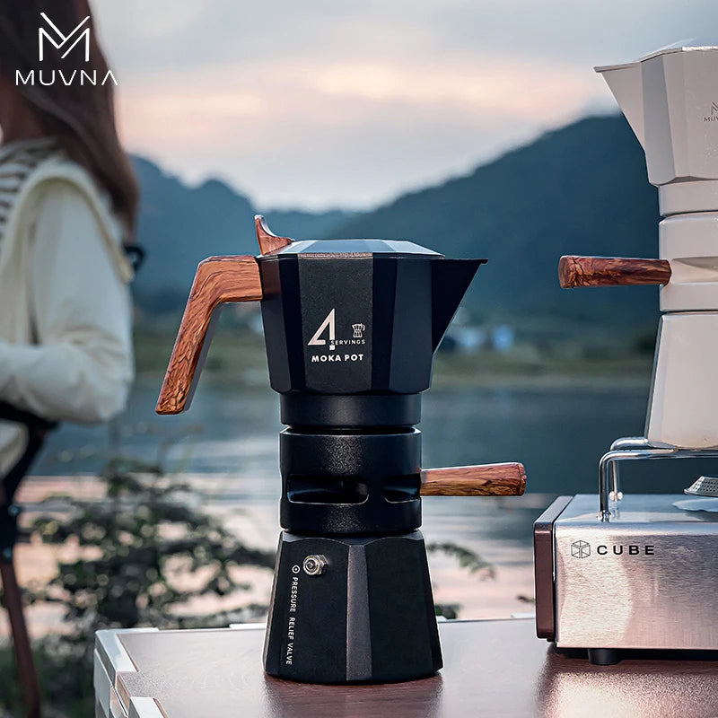 MUVNA Moka Pot 2 / 4 cup, aluminium