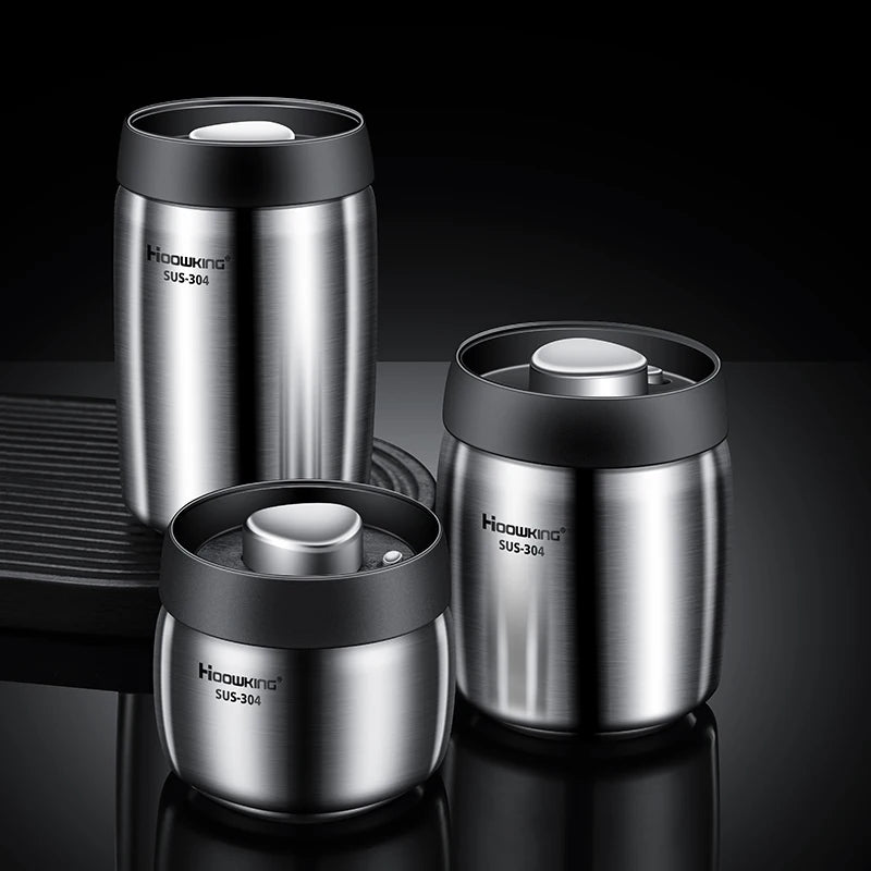 Airtight Coffee Bean Canister, 304 Steel, 1 L