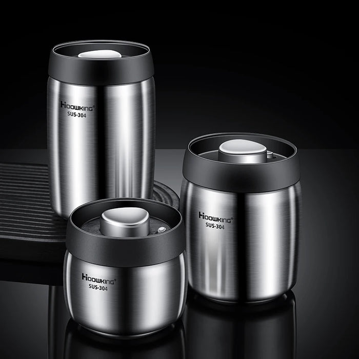 Airtight Coffee Bean Canister, 304 Steel, 1 L