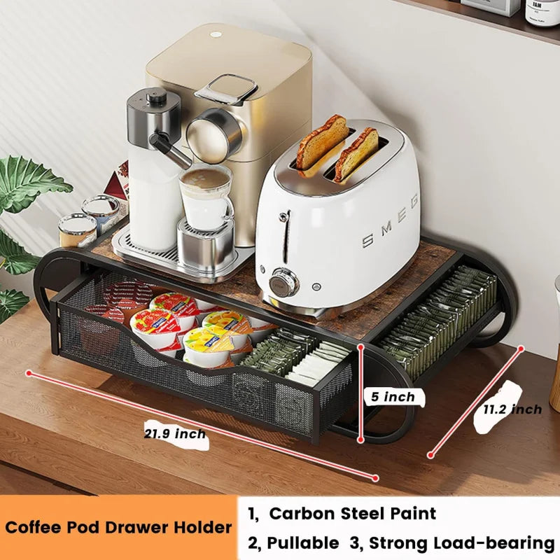 K-Cup Coffee Drawer Holder with Side Baskets