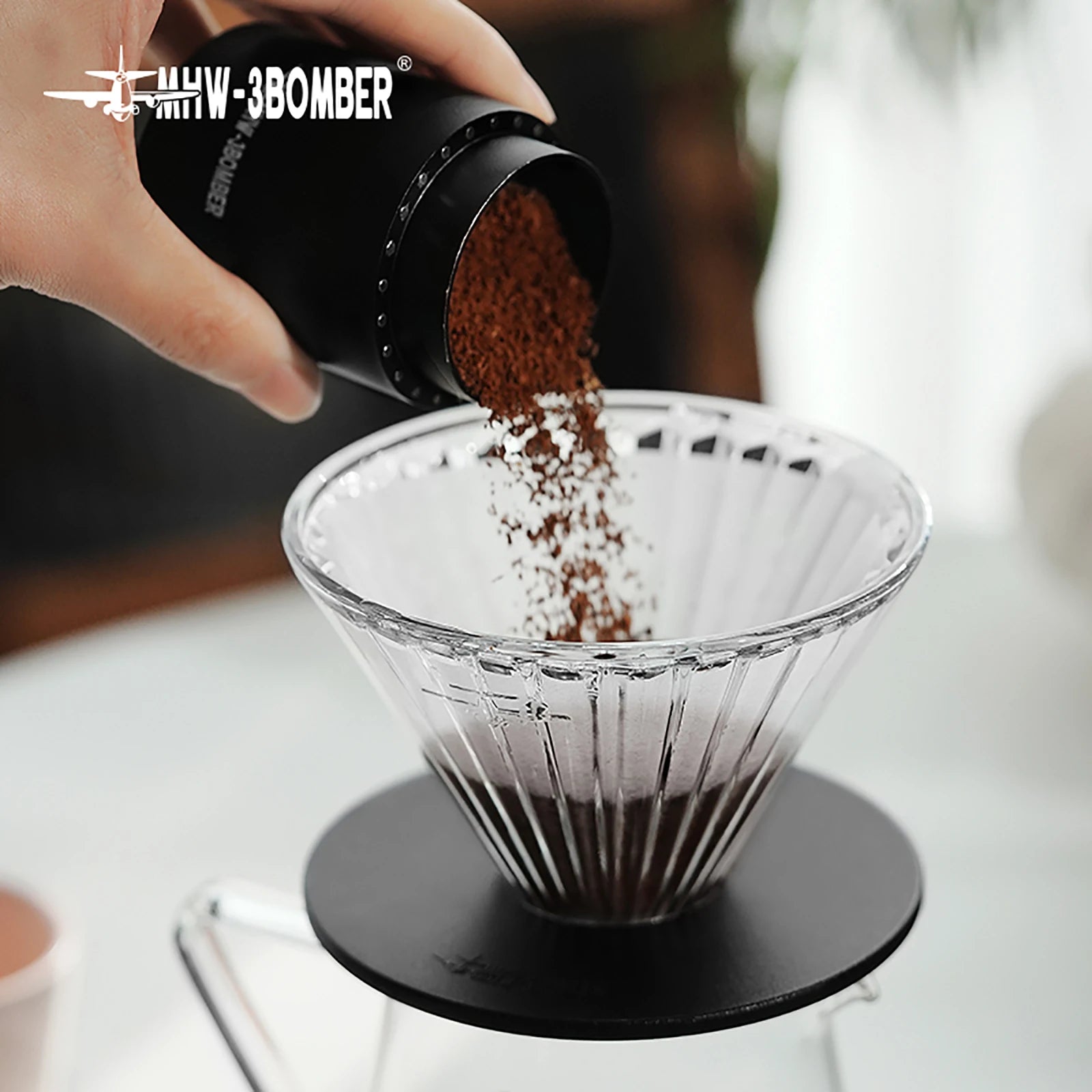 MHW-3BOMBER Reusable Glass Filter Cup + Espresso Paper Set