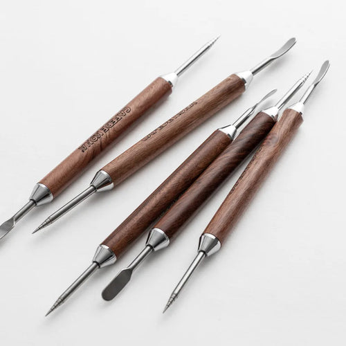 CAFEDE KONA Latte-Art Needle Pen Set, wooden handle