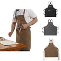 Unisex Leather Barista Apron with pockets