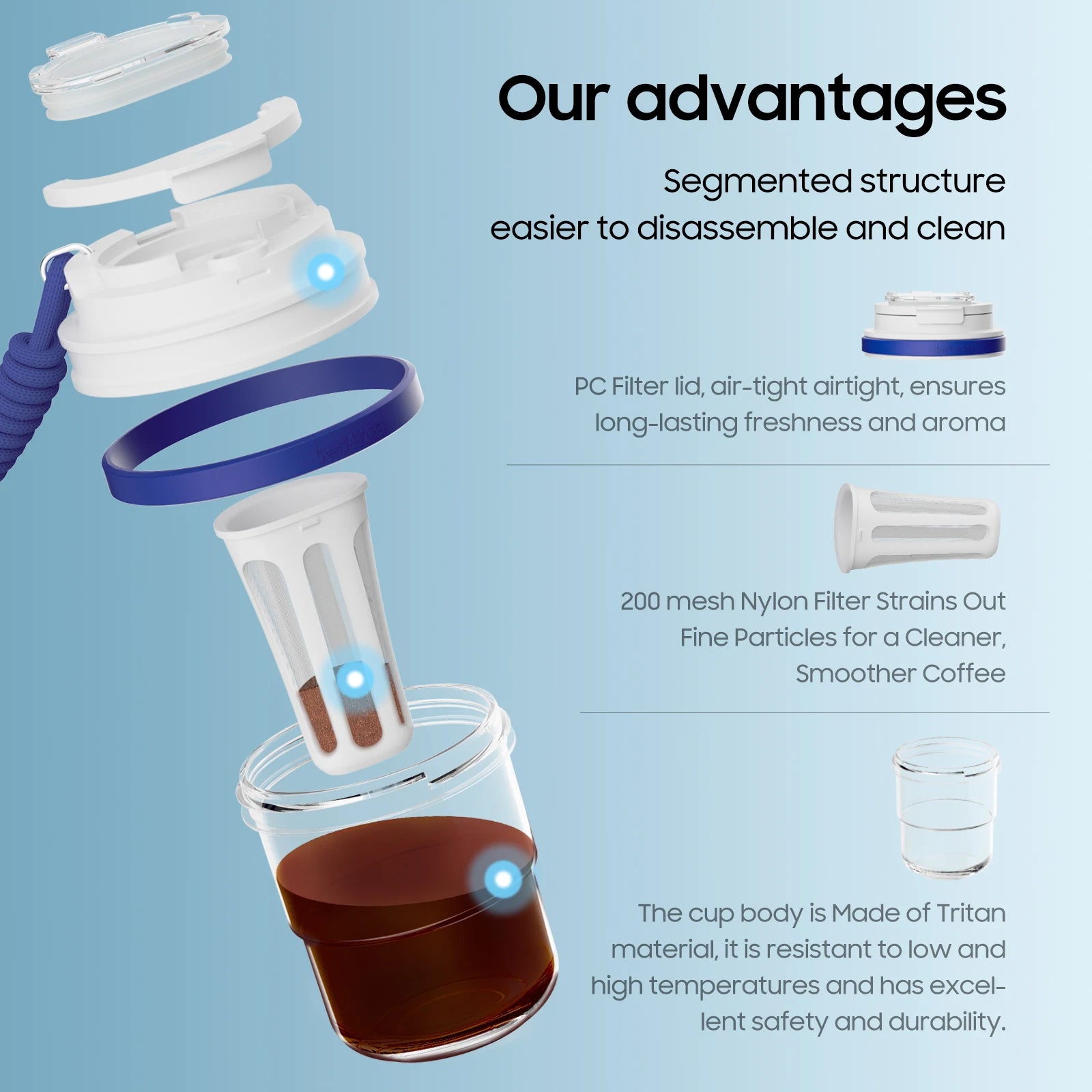 MHW-3BOMBER 530 ml Cold Brew Cup, portable