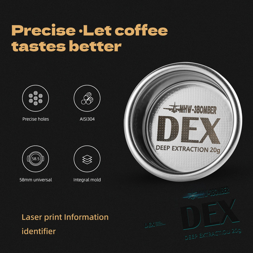 MHW-3BOMBER DEX Precision Basket 58.5 mm + Puck Screen