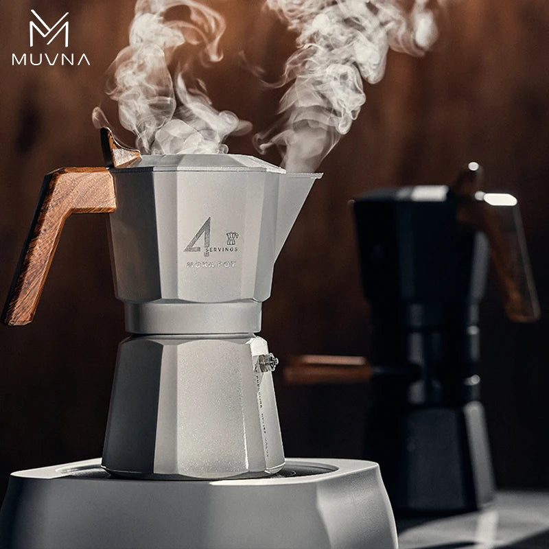 MUVNA Moka Pot 2 / 4 cup, aluminium