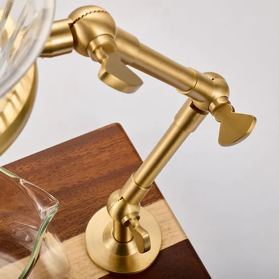EXRIMA Walnut & Metal Pour-Over Stand — in-use angle