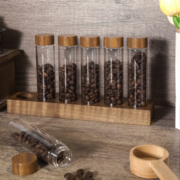 EXRIMA Sculptural Bean Cellar System — wooden holder detail