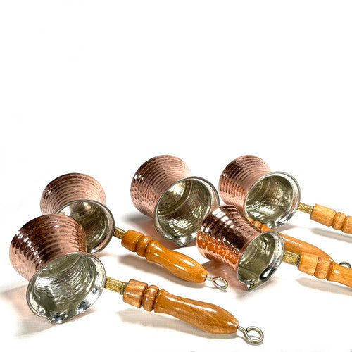 EXRIMA Copper Cezve Heritage Set — wood handle detail